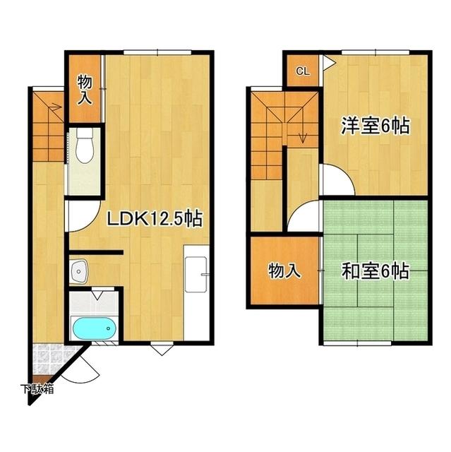 アメニティーハウス(2LDK/2階)の間取り写真