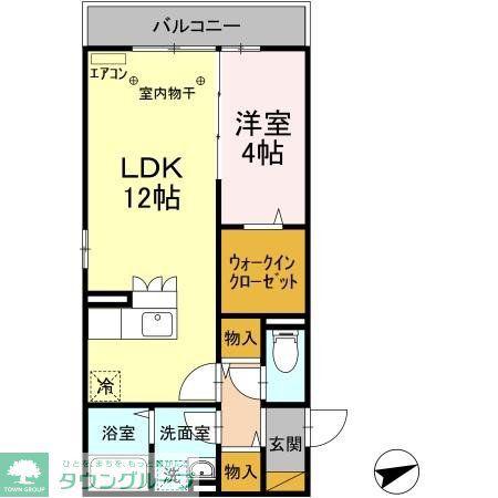 クレール市川(1LDK/2階)の間取り写真
