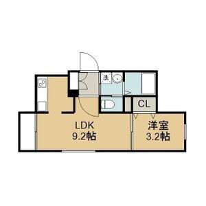 AX幸心(1LDK/1階)の間取り写真
