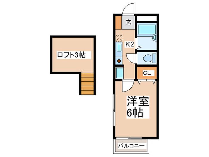 FLAT・YMT(1K/2階)の間取り写真