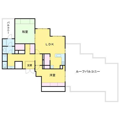 メゾンアケボノ(2LDK/4階)の間取り写真