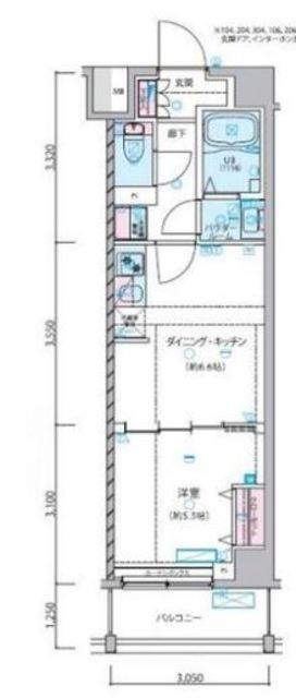 GENOVIA 練馬春日町 SKYGARDEN(1DK/4階)の間取り写真