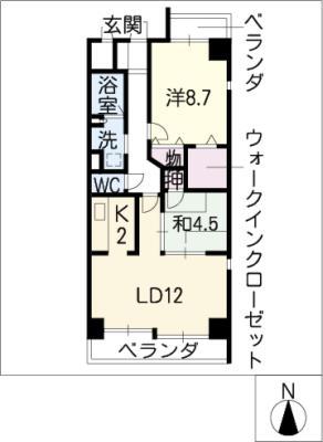 ファミーユ柳原(2LDK/3階)の間取り写真