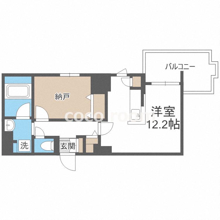BROU上町台(ワンルーム/5階)の間取り写真