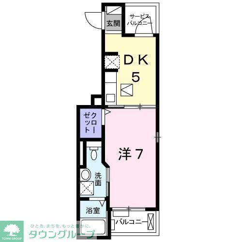 ジョイ・ノーブル(1DK/1階)の間取り写真