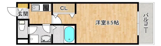 ISE-GRAND池田II(1K/4階)の間取り写真