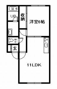 クレスト永山(1LDK/1階)の間取り写真