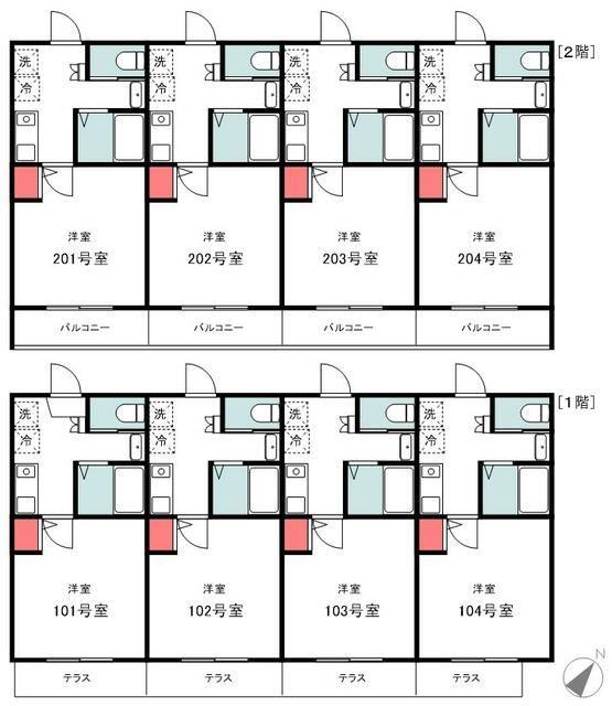 春風のルミナス 1ST STREET(1K/2階)の間取り写真