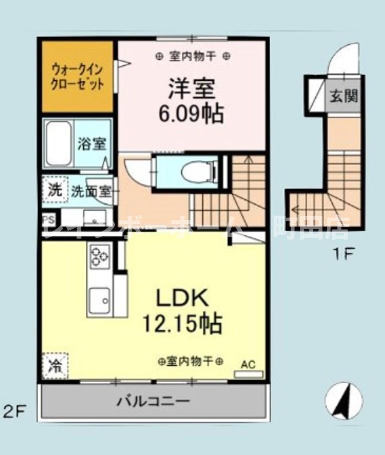 ルミナーレⅠ(1LDK/2階)の間取り写真