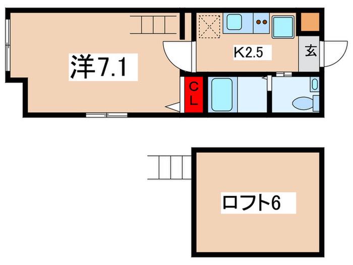 アザーレ・プラネ読売ランド前II(1K/2階)の間取り写真