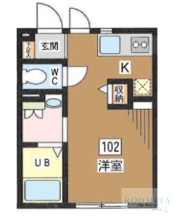 ベルーガ下北沢(1K/1階)の間取り写真