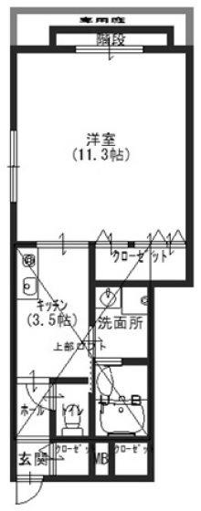 レグルス新明(1K/1階)の間取り写真