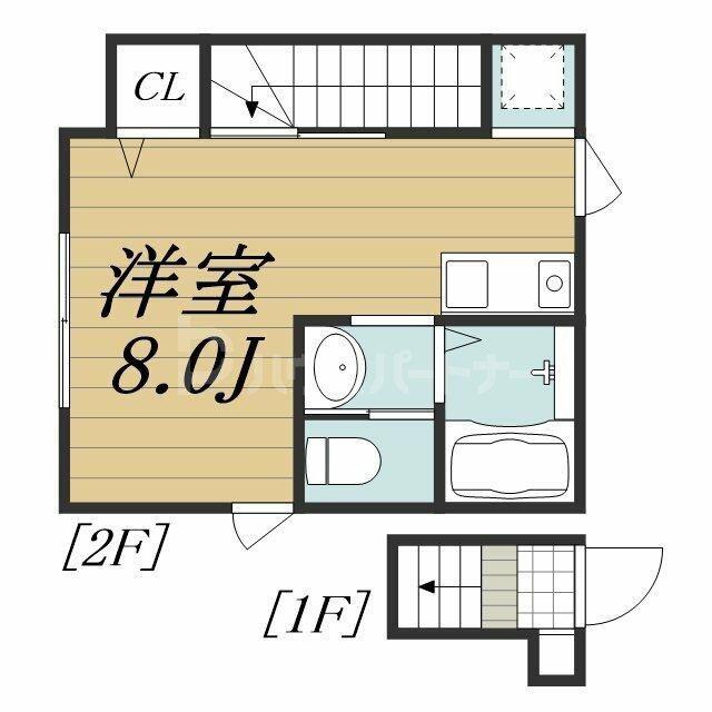 ベレガンス市川(ワンルーム/2階)の間取り写真