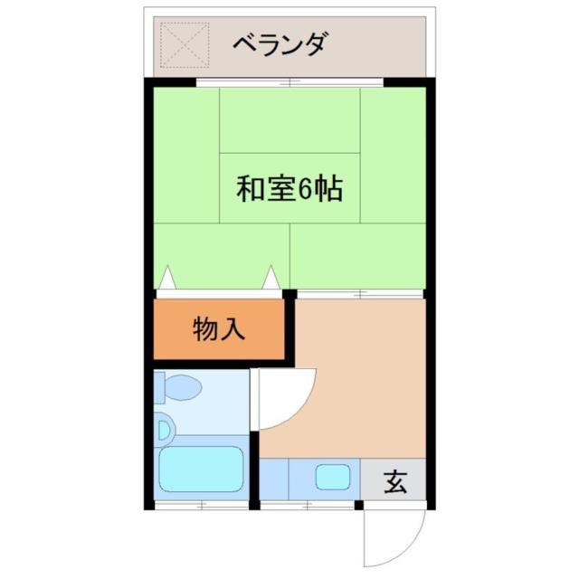 第一落合荘(1K/1階)の間取り写真