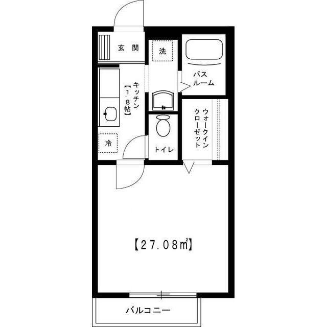 クレスト西町(1K/1階)の間取り写真