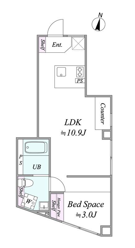 ARTORIUM新中野(1LDK/1階)の間取り写真