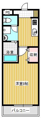 クイーンズマンション(1K/1階)の間取り写真