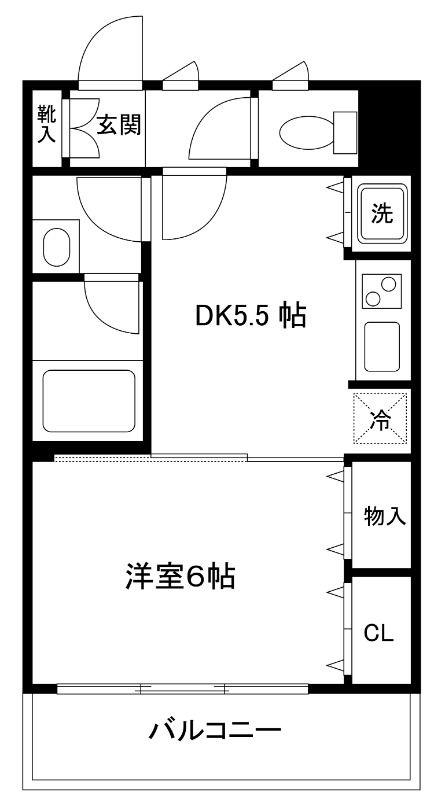 ワコーレ千住マンションA棟(1DK/4階)の間取り写真