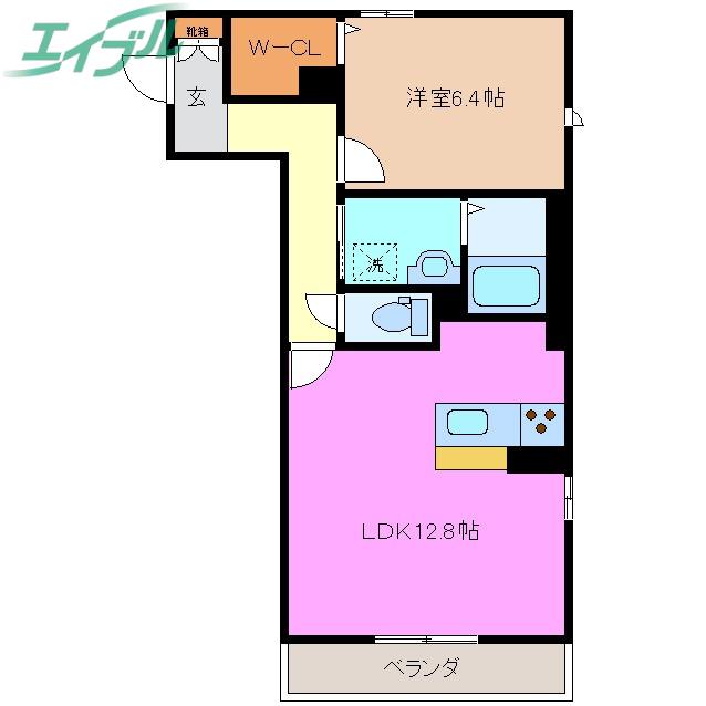 カルチェ・ジュネ(1LDK/3階)の間取り写真