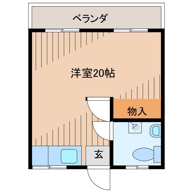 清流マンション(ワンルーム/1階)の間取り写真