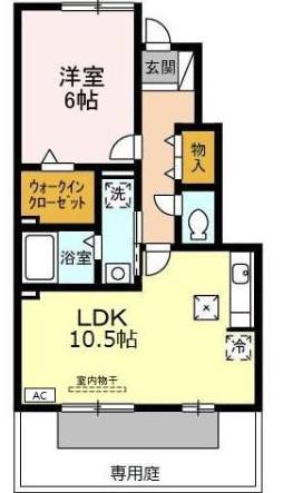 ラ・ルーチェ(1LDK/1階)の間取り写真