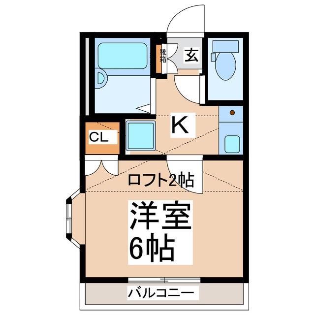 メープル上田I(1K/1階)の間取り写真