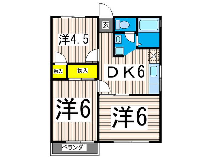 サンハイツ(3DK/2階)の間取り写真