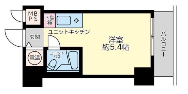 ロジマン御苑(ワンルーム/9階)の間取り写真