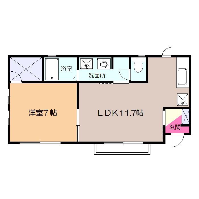 ソレアード新横浜(1LDK/1階)の間取り写真