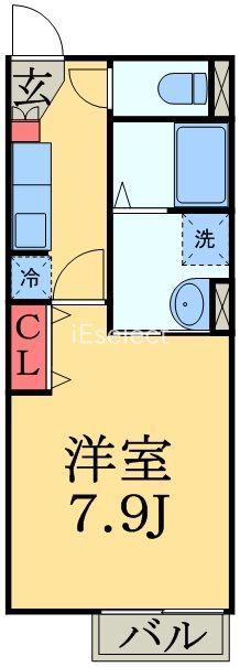 ユイマール末広(1K/1階)の間取り写真