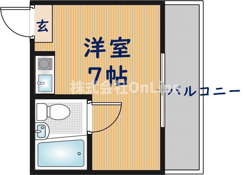 ドラゴンハイツ23(ワンルーム/2階)の間取り写真