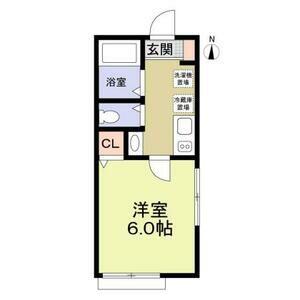 スカイビュー鷺沼(1K/2階)の間取り写真