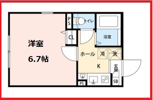 グランクオール北千住(1K/4階)の間取り写真