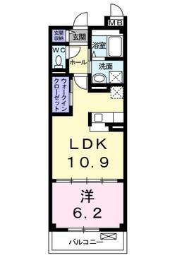 マートル(1LDK/3階)の間取り写真
