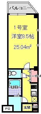 KANENARI和光前原(1K/2階)の間取り写真