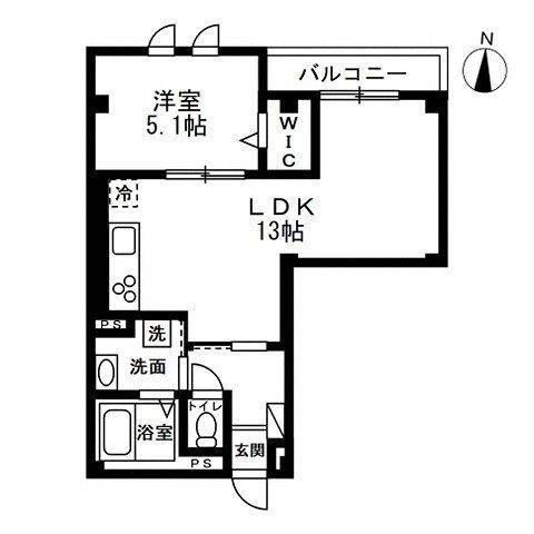 ディーズプラス東大島(1LDK/4階)の間取り写真
