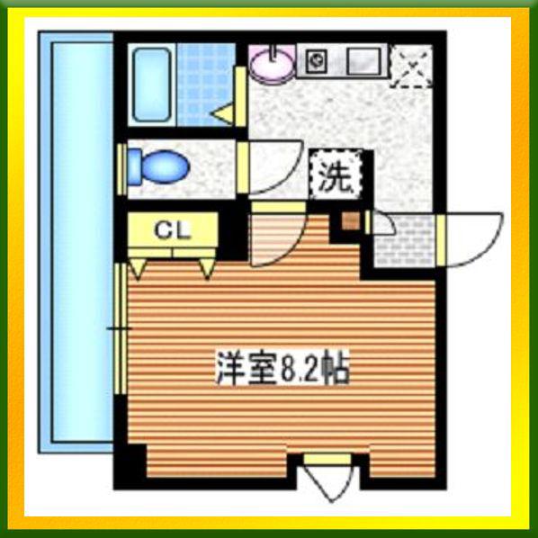 シャトル東伏見(1K/4階)の間取り写真