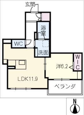 カーサレジオ共和(1LDK/2階)の間取り写真