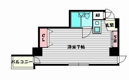 ニューライフ船場(ワンルーム/15階)の間取り写真