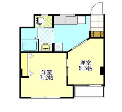 ジョイシード大町(2K/4階)の間取り写真