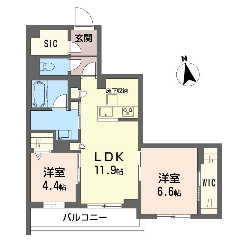 テラス ルミエール(2LDK/1階)の間取り写真