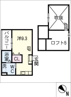 LUCIE鳴海(ワンルーム/1階)の間取り写真