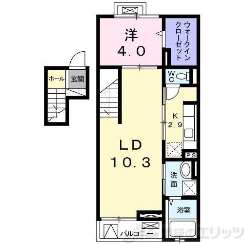 クレメントハウス(1LDK/4階)の間取り写真