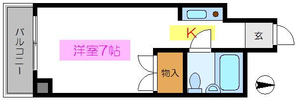 サンドシティハイツ(ワンルーム/1階)の間取り写真