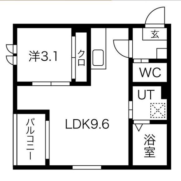 リブライト東仙台(1LDK/2階)の間取り写真