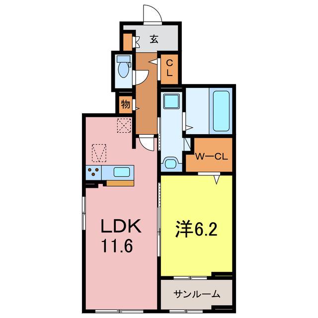 リゾ ハヤテ(1LDK/1階)の間取り写真