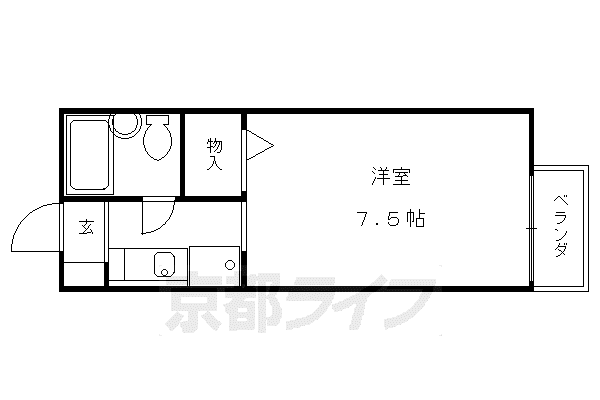 プレジールタケロク(1K/1階)の間取り写真
