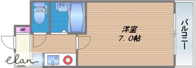 パークレーン深江(1K/2階)の間取り写真