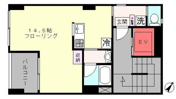 プログレッソヤマザワ(ワンルーム/5階)の間取り写真
