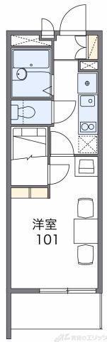 レオパレスグランドゥール(1K/2階)の間取り写真